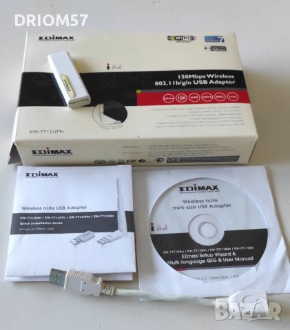 WiFi adapter 150Mbts Wireless 802.I USB, снимка 3 - Мрежови адаптери - 47742984