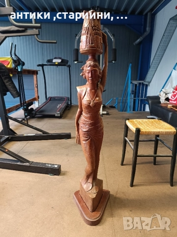 голяма дървена статуетка от масивно дърво!, снимка 8 - Статуетки - 52167017