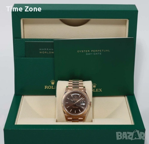 Rolex Day-Date 40mm President Rose Gold Chocolate Dial Diagonal Motif Различни Варианти, снимка 2 - Мъжки - 54047727