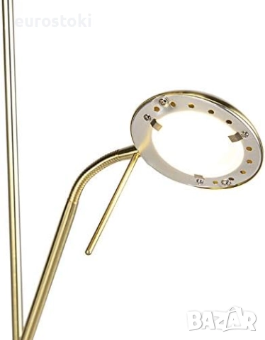 Qazqa Diva 2 - Модерна подова лампа, месинг с LED светлина с димер, за четене, с 2 лампи - Стоманена, снимка 6 - Лампиони - 52030496