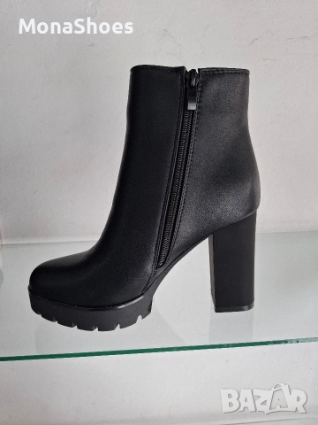 дамски кожени боти на ток , снимка 2 - Дамски боти - 53149314