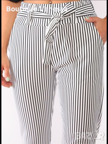 Дамски панталон в черно-бяло , снимка 5 - Панталони - 46401901