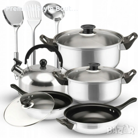 Комплект тенджери и аксесоари от 11 части - издръжливи и устойчиви, снимка 11 - Други - 53626640