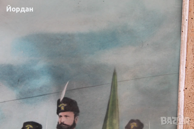 Стара рисунка върху дебел картон, снимка 7 - Колекции - 53801138