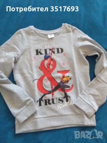 Лот блуза тип суичър и дънки H&M 134, снимка 2 - Детски Блузи и туники - 51382832