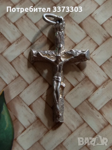 Сребърен кръст от Йерусалим , снимка 2 - Колиета, медальони, синджири - 53871826