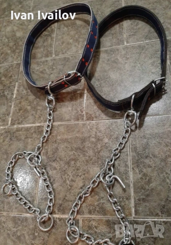 Двойно шит текстилен каишки със синджир за теле крави и коне 