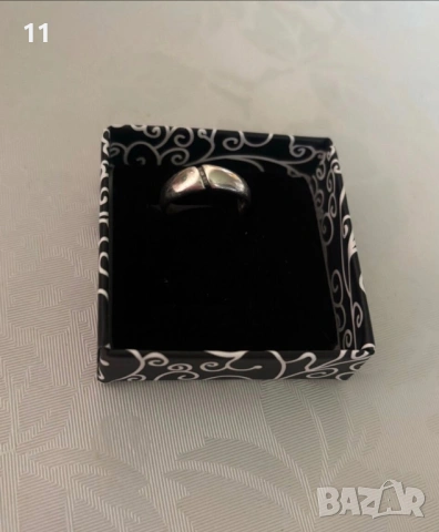 Сребърен пръстен с малки камъчета , снимка 2 - Пръстени - 53929538