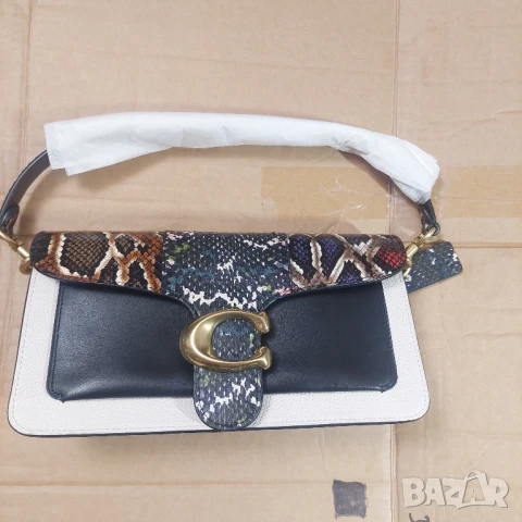 Чанта за рамо COACH Restored Tabby 26 с детайл от змийска кожа, снимка 2 - Чанти - 50608357