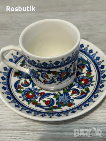 Сервиз за двама два комплекта чаши ръчно рисувани с позлата , снимка 9 - Чаши - 53454940