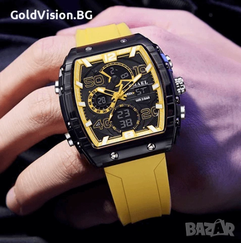 SMAEL Business Yellow – мъжки бизнес и спортен дигитално-аналогов часовник, снимка 3 - Мъжки - 54247453
