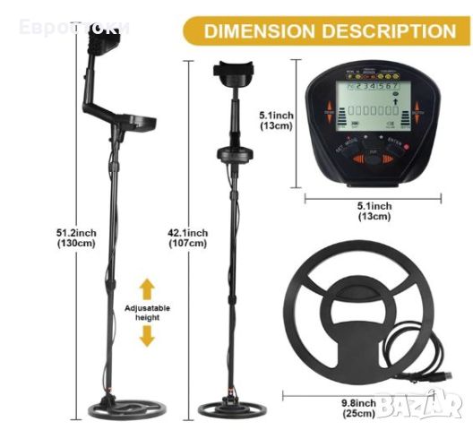 Метален детектор MD830, металотърсач PINPOINT с дълбочина 2,5 метра, включени калъф и чанта.  , снимка 2 - Други инструменти - 46462258