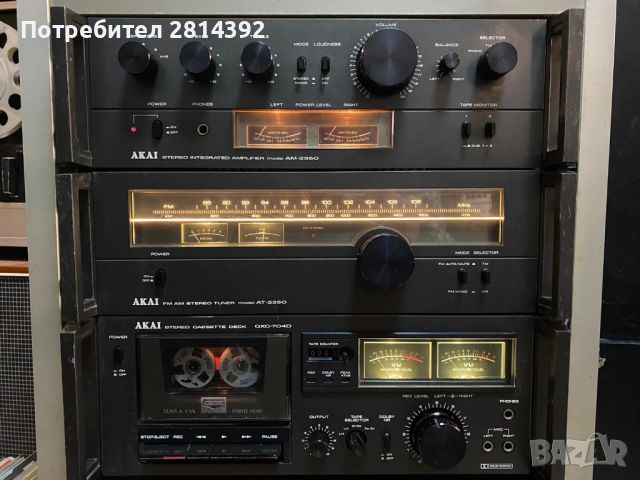 Професионална Аудио система: дек AKAI GXC-704D тунер AKAI AT-2250 усилвател AKAI AM-2350+метален рак, снимка 1 - Декове - 45669825