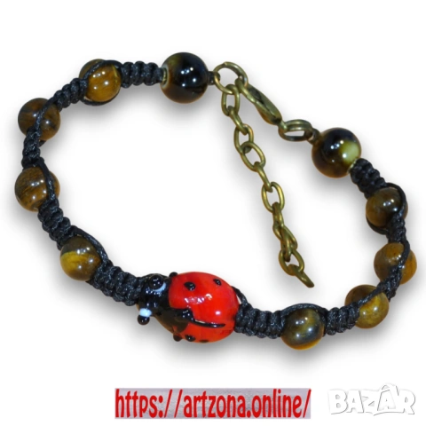 Гривна с тигрово око тип шамбала №3982