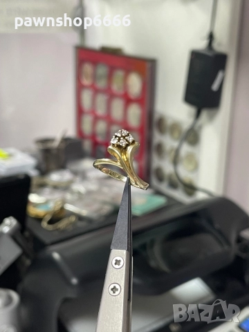 Златен пръстен 14 карата с брилянти 0,12 tcw, снимка 9 - Пръстени - 52202121