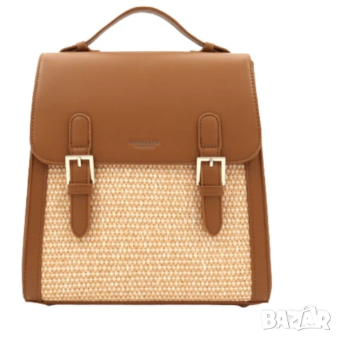 Кокетна дамска раничка, със сламени детайли, снимка 7 - Раници - 50622276