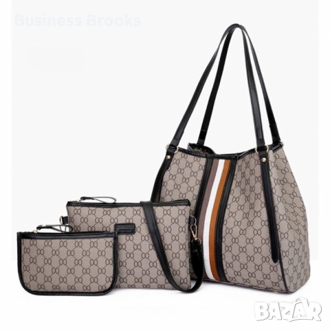 Елегантен комплект дамски чанти 3 в 1, снимка 6 - Чанти - 53238850