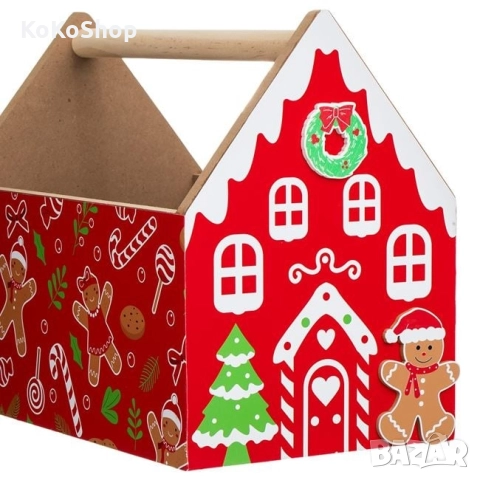 Коледна щайга-25x15x20 см./дървена щайга, снимка 2 - Декорация за дома - 52321236