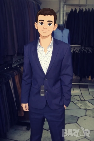 Почти нов мъжки костюм за бал Styler размер 48 – тъмносин