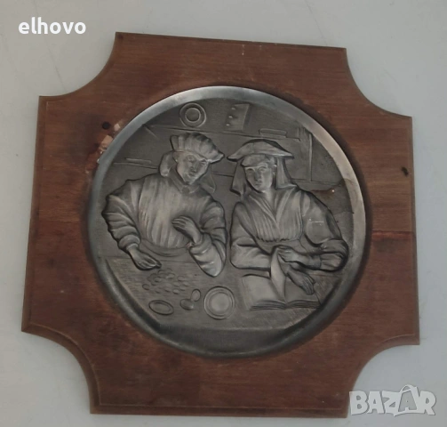 Релефна калаена картина, снимка 2 - Антикварни и старинни предмети - 29365882