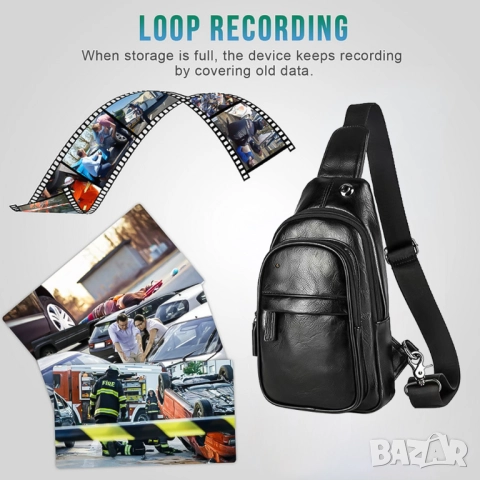 Мъжка кожена чанта със скрита камера, шпионска WIFI камера, снимка 6 - Други - 52034826