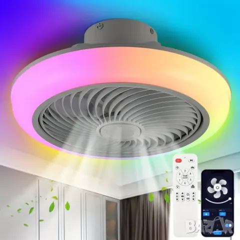 🌟 МЕГА ОФЕРТА! Смарт Таванен Вентилатор с LED Лампа – от 219.99 на САМО 159.99 лв! 🌟, снимка 1