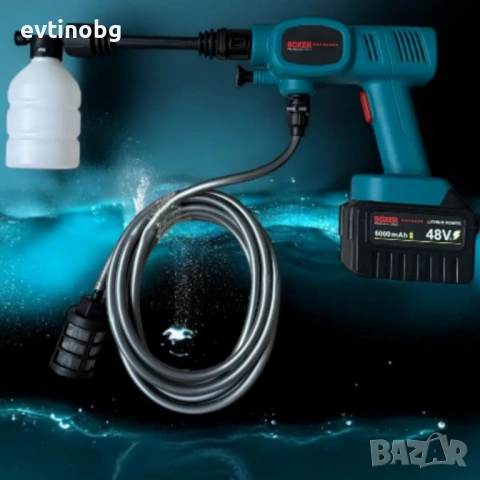 Мощна Акумулаторна Водоструйка BOXER 48V с 2 БАТЕРИИ + Куфар – Преносима, за Кола, Климатици и Гради, снимка 3 - Градински инструменти - 53882267