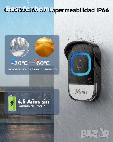 Безжичен звънец TECKNET., снимка 4 - Друга електроника - 50647016