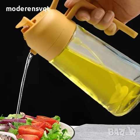 Спрей бутилка двойно пръскане и наливане олио оцет 470 мл, снимка 7 - Други стоки за дома - 51523304