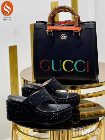 дамски чехли на платформа gucci , снимка 8 - Чехли - 49011539