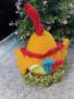 Великденски подаръци. Петел + 2 пиленце на тревата. Плетена играчка. Ръчно изработени., снимка 3