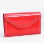 Клъч-официална чанта, лак в червен цвят, снимка 1
