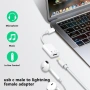 Lightning към USB-C аудио адаптер за слушалки за iPhone 15/16, iPad, MacBook и Android, Type-C, снимка 2