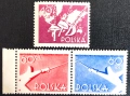 Полша, 1957 г. - лот марки на тема спорт, цветя, изкуство, музика, самолет, личности, кораб и др., снимка 4