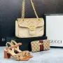 дамски сандали на ток, чанта / раница и портмоне gucci , снимка 3