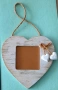Дървена фоторамка-сърце,за окачване, снимка 3