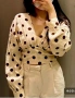 Дамска блуза Zara с десен точки, размер М/L, снимка 8