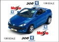 Peugeot 206 CC Cabrio Maisto - Мащаб 1:38, снимка 1