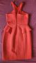 Червена дамска рокля с интересен дизайн,размер С М , снимка 1 - Рокли - 45631663