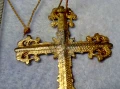 СТАР в БАРОКОВ СТИЛ ПОЗЛАТЕН ГОЛЯМ НАГРЪДЕН КРЪСТ МАЙСТОРСКА РЕТРО АРТ ИЗРАБОТКА 38144, снимка 6