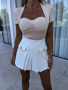 Бяла пола със златни елементи, снимка 1 - Поли - 44968212