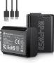 Батерия Powerextra NP-FW50 с USB Type-C бързо директно зареждане за камера Sony, 2 броя, снимка 1 - Батерии, зарядни - 45286913
