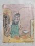 Еврейска картина(рисунка),туш и акварел, шарж на евреин, снимка 12