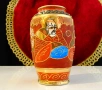 Ваза японски порцелан Satsuma,злато,печат. , снимка 4