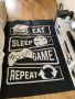 Геймърски декоративен килим -Eat Sleep Game Repeat 🕹️