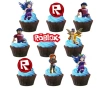 24 бр roblox Роблокс къси остри картонени топери за торта мъфини кексчета парти рожден, снимка 1