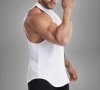 Изрязан Мъжки Бял Потник за Фитнес Тренировка и Ежедневие, снимка 3