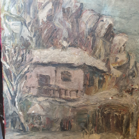 Стара Картина Масло Платно 1969г. Подписана За Реставриране, снимка 1 - Други ценни предмети - 44938066