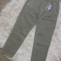 УНИКАЛНИ дънки/панталон момфит в цвят седж, снимка 1 - Дънки - 45055742