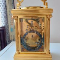 Френски бронзов каретен часовник-репетир/French Carriage Clock with Repeater/14 days, снимка 7 - Стенни часовници - 45285325